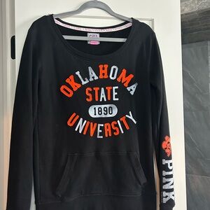 PINK Victoria's Secret Black Oklahoma State University Pullover Sweatshirt